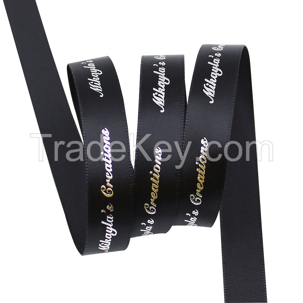 China factory wholesale OEM custom personalized printed logo ribbon gift wrap stock ribbon