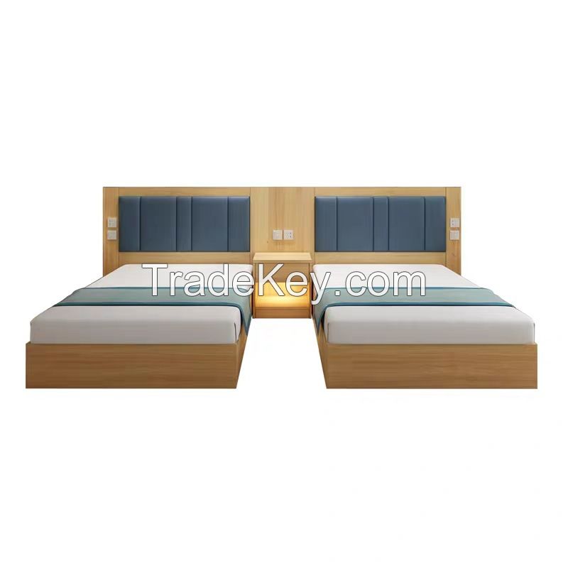 High-End Luxury Home Bedroom Furniture Leather Hotel King Size Bed