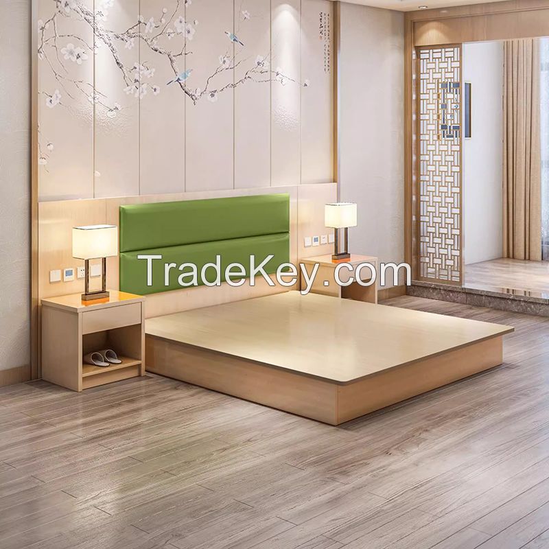 Top Quality Bedroom Luxury Wooden Furniture Hotel Modern Double Bed