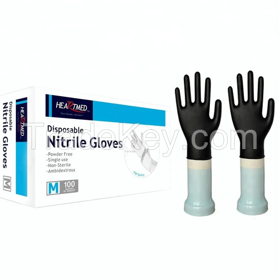 High Quality Nitrile Glovees Disposable Guantes Nitrilo Negro Hot Sale Black Nitrile Glovees OEM Service Black Nitrile Glovees