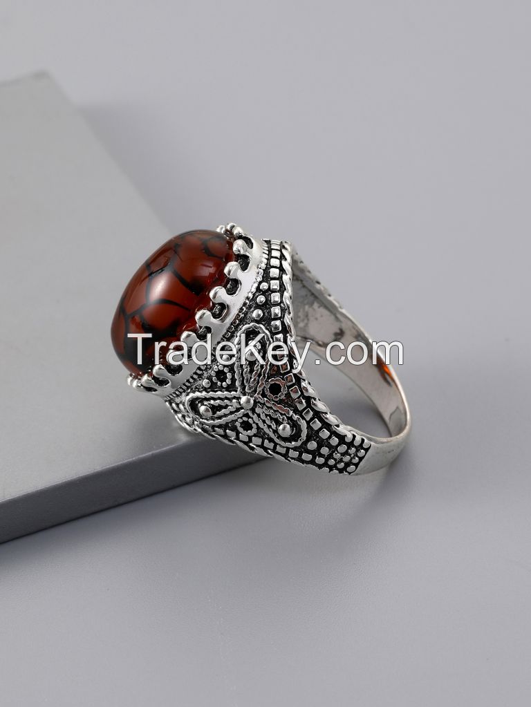 Agate alloy ring