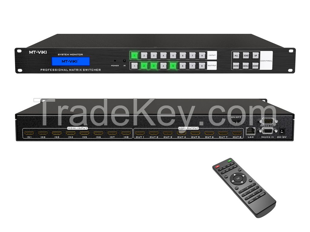 4K HDMI matrix Switch 8x8, MT-ViKI 2U ADI 8 in 8 Out HDMI matrix Switcher