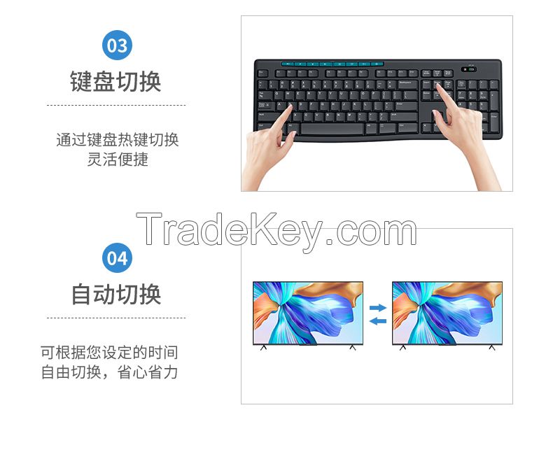 Automatic Usb Vga 4 Port Kvm Switch With Audio Output