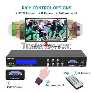 4K Video HDMI Matrix Switcher 4x4, MT-VIKI Audio Video Equipments 4 in 4 Out EDID 4K 60Hz HDMI Matrix