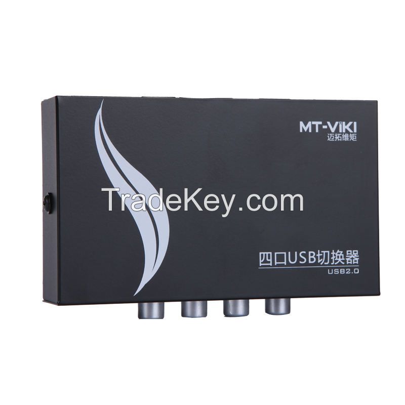MT-1A4B-CF Manual 4 Port USB Switch 4x1 USB Share Switcher Support 4 Computer Share on USB2.0 Device USB Printer Sharing