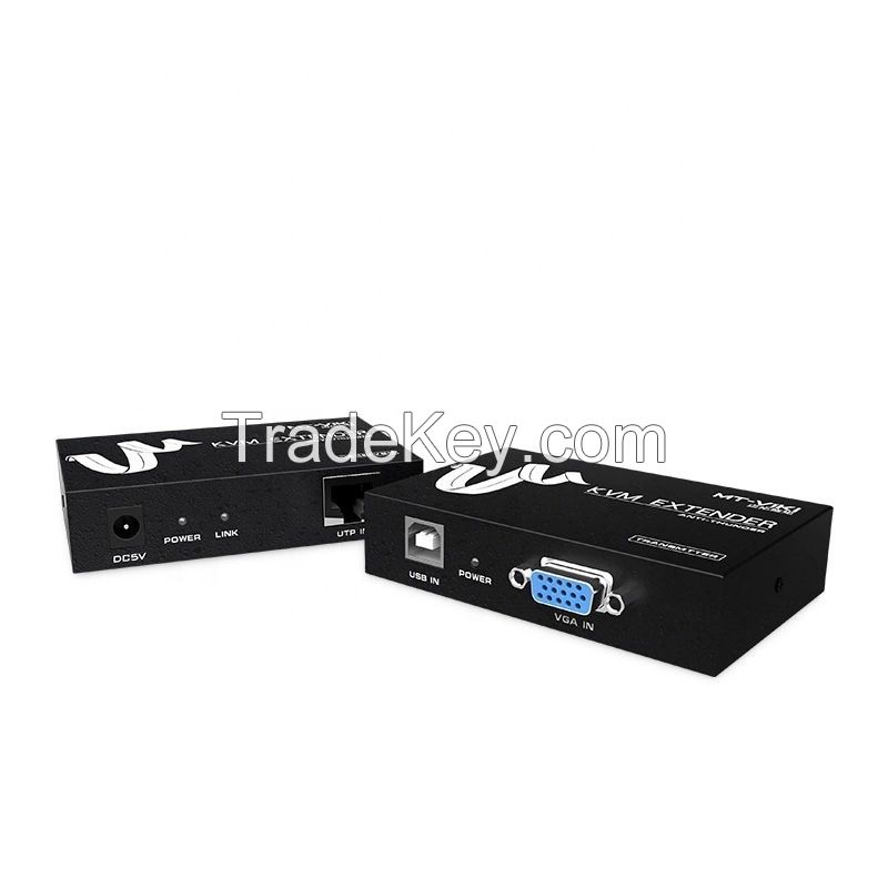 Hot Sale VGA USB KVM Extender 100m Via CAT5e/6 Cable LAN RJ45 1080P@60Hz Keyboard Mouse signal VGA Extender