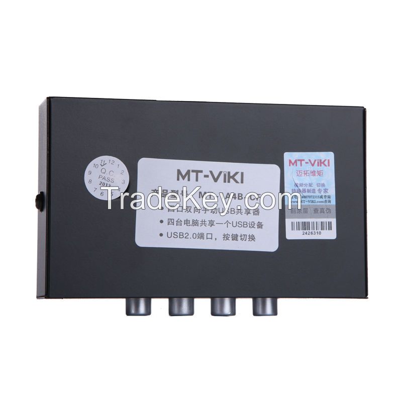 MT-1A4B-CF Manual 4 Port USB Switch 4x1 USB Share Switcher Support 4 Computer Share on USB2.0 Device USB Printer Sharing