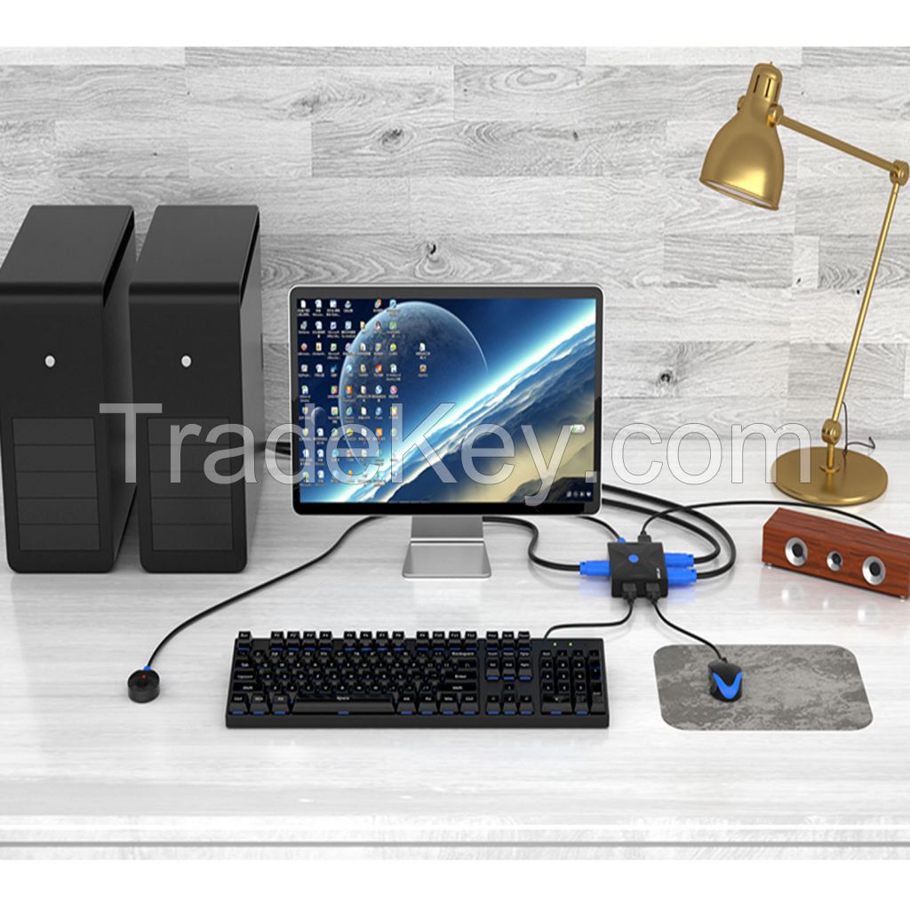 4K HDMI KVM Switch 2 Port+ Cables, MT-VIKI 4K@30Hz Desktop HDMI KVM Switch Selector Box for 2 Computers 1 Keyboard Mouse Monitor