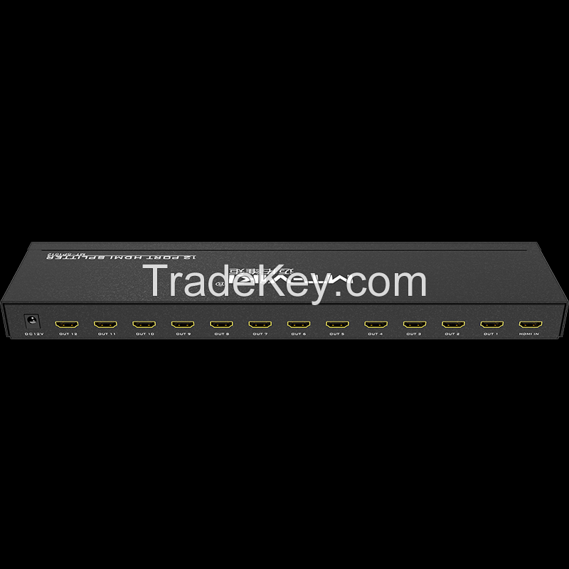 4K 30Hz HDMI Splitter 1 in 12 Out, MT-VIKI 1x12 1 Computer 12 Monitor + Power Adapter HDMI Splitter