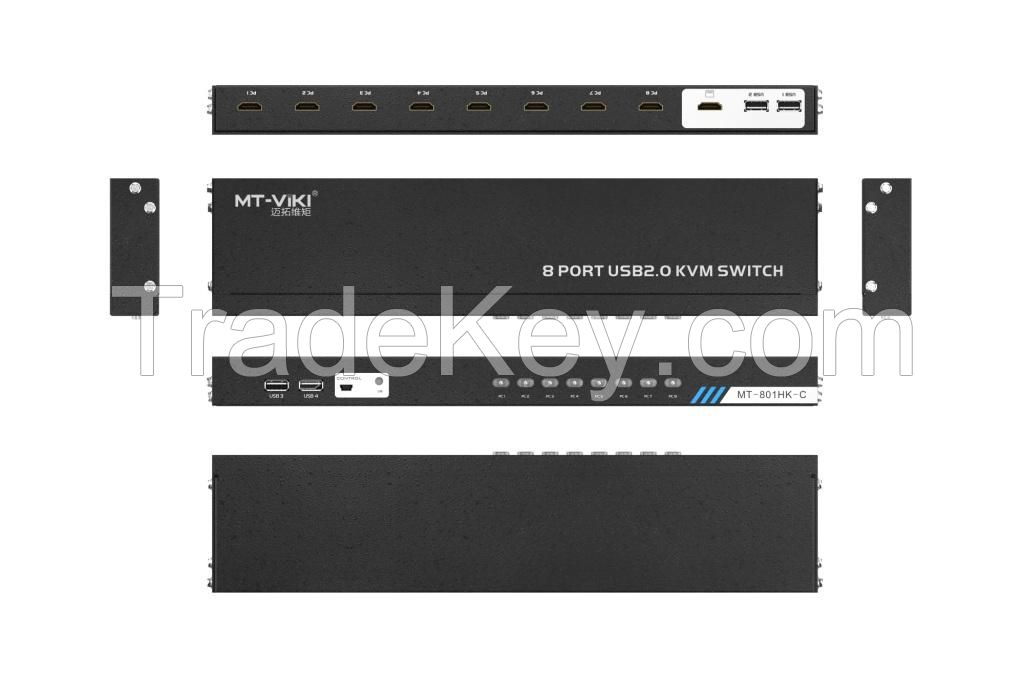 4K 60Hz Video Wall Processor with RS232 2 in 4 Out, MT-ViKI Multiviewer HDMI Video Wall Controller 2x2