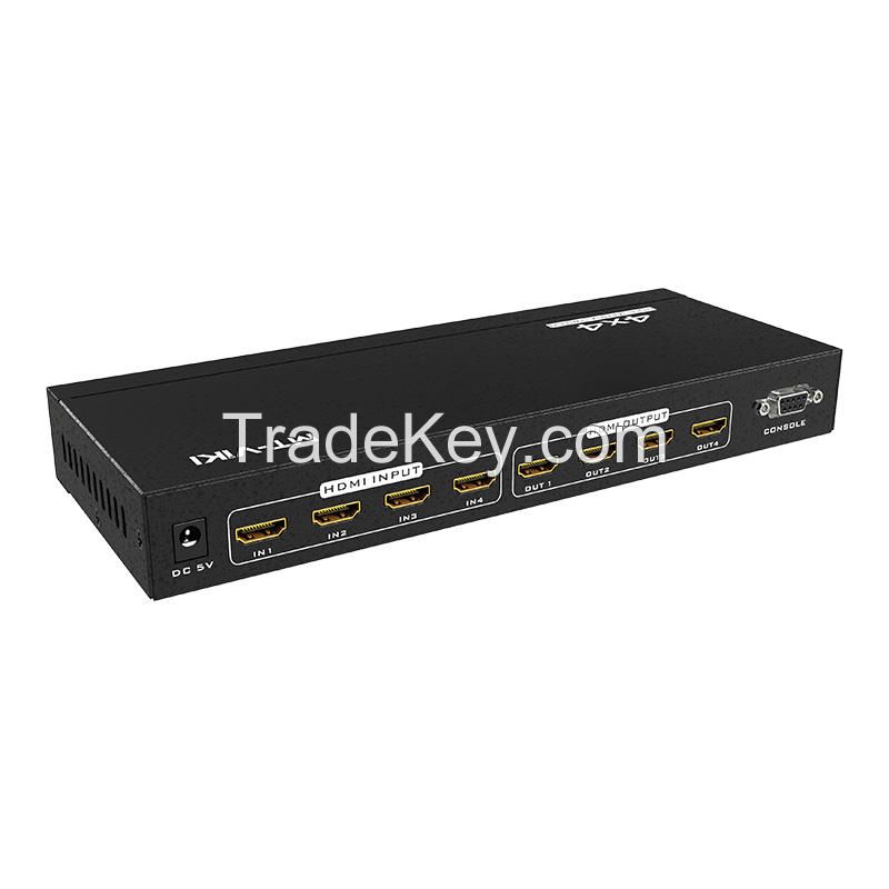 4K Video HDMI Matrix Switcher 4x4, MT-VIKI Audio Video Equipments 4 in 4 Out EDID 4K 60Hz HDMI Matrix