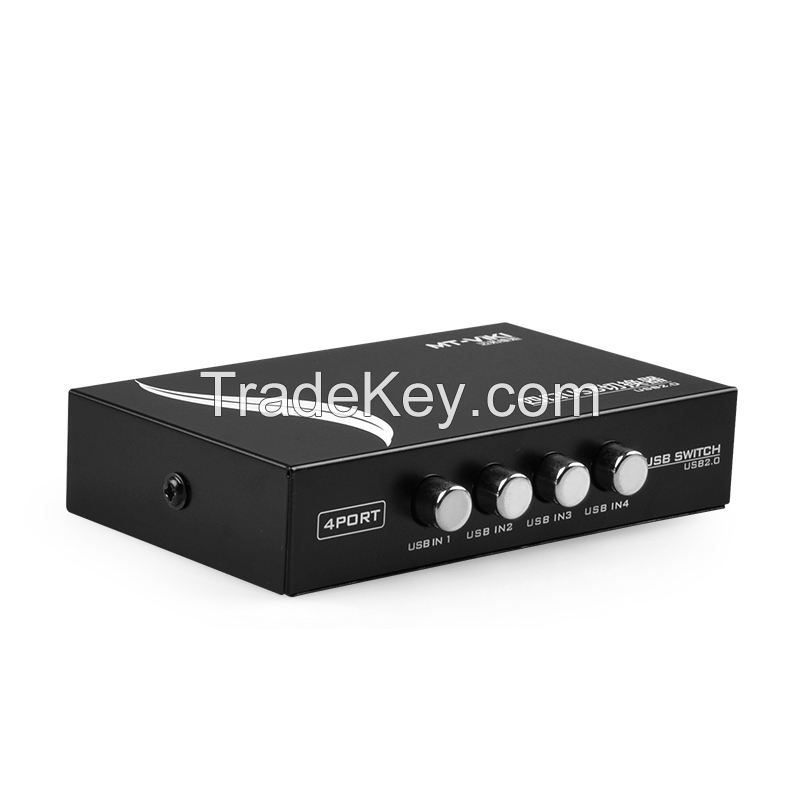 MT-1A4B-CF Manual 4 Port USB Switch 4x1 USB Share Switcher Support 4 Computer Share on USB2.0 Device USB Printer Sharing