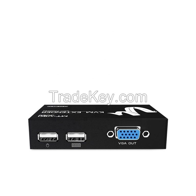 Hot Sale VGA USB KVM Extender 100m Via CAT5e/6 Cable LAN RJ45 1080P@60Hz Keyboard Mouse signal VGA Extender