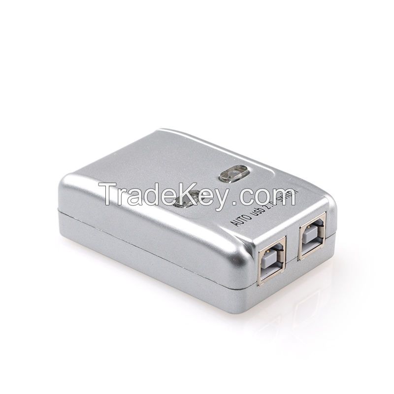 MT-ViKI MT-SW221-CH  Plastic Housing Auto 2 Port USB Switch Printer Sharing Switcher Switching by Hotkey and Push Button