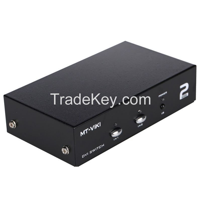 MT-ViKI MT-DV201 2 in 1 Out DVI Switch 2 Port DVI Switcher Support Transmit Digital signal up to 15 Meters