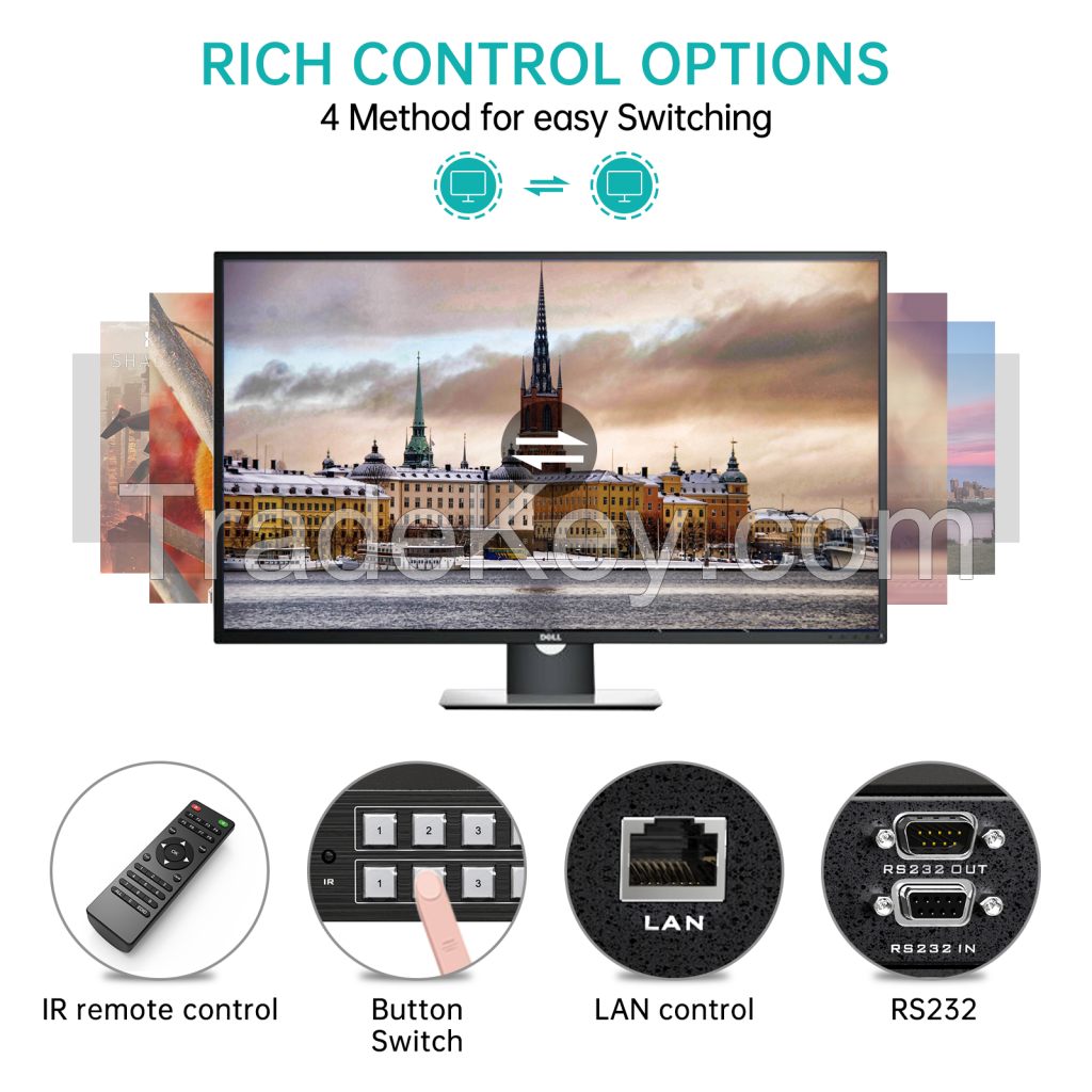 ADI Chip 4K 30Hz Video HDMI Matrix Switch 4x4, MT-ViKI Audio Video Equipments HDMI Matrix Switch Splitter 4 in 4 Out Web Control