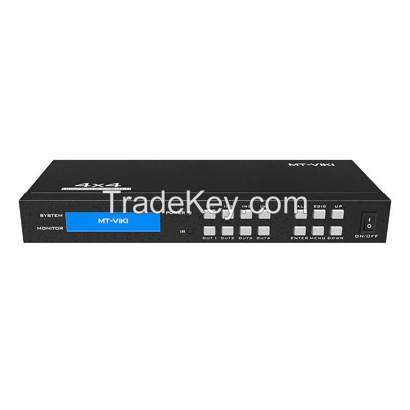 4K Video HDMI Matrix Switcher 4x4, MT-VIKI Audio Video Equipments 4 in 4 Out EDID 4K 60Hz HDMI Matrix