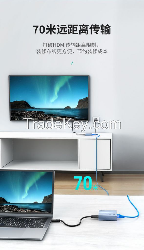 1080P 70m HDMI Ethernet  Extender Over Cat5e/cat6, MT-VIKI HDMI Extender with HDMI Loop-out and IR
