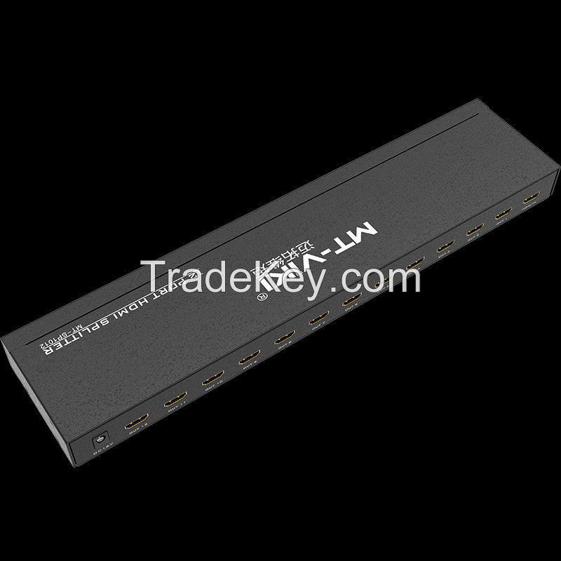 4K 30Hz HDMI Splitter 1 in 12 Out, MT-VIKI 1x12 1 Computer 12 Monitor + Power Adapter HDMI Splitter