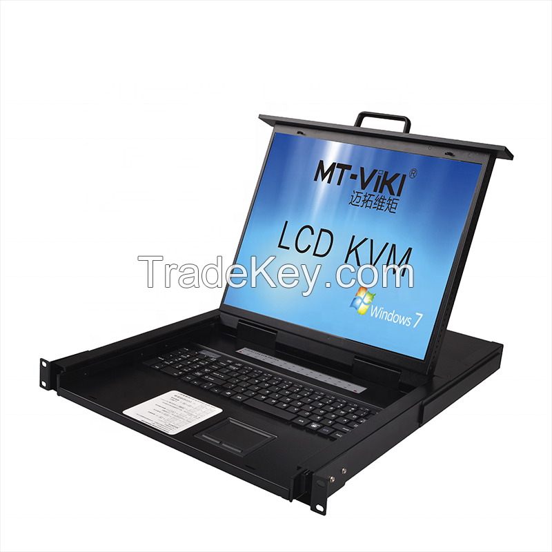 19 Inch IP LCD KVM Switch VGA 16 Port, MT-VIKI 1U Rack KVM Console Drawer Remote Ip, IP LCD KVM Switch