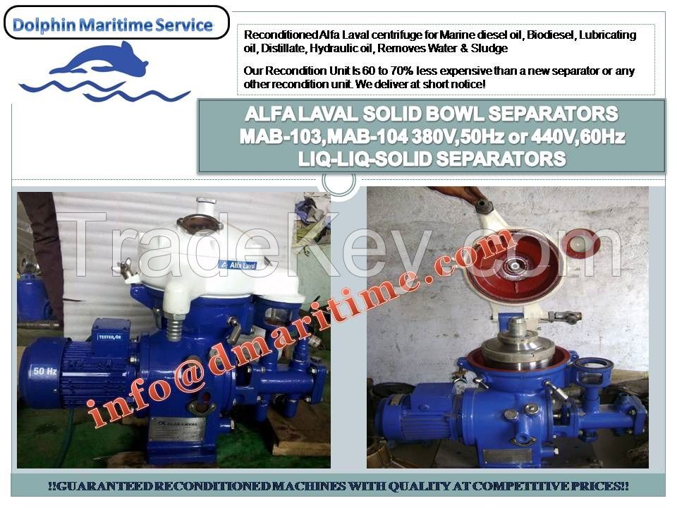 industrial centrifuge alfa laval mab-103, biodiesel centrifuge, lube oil purifier