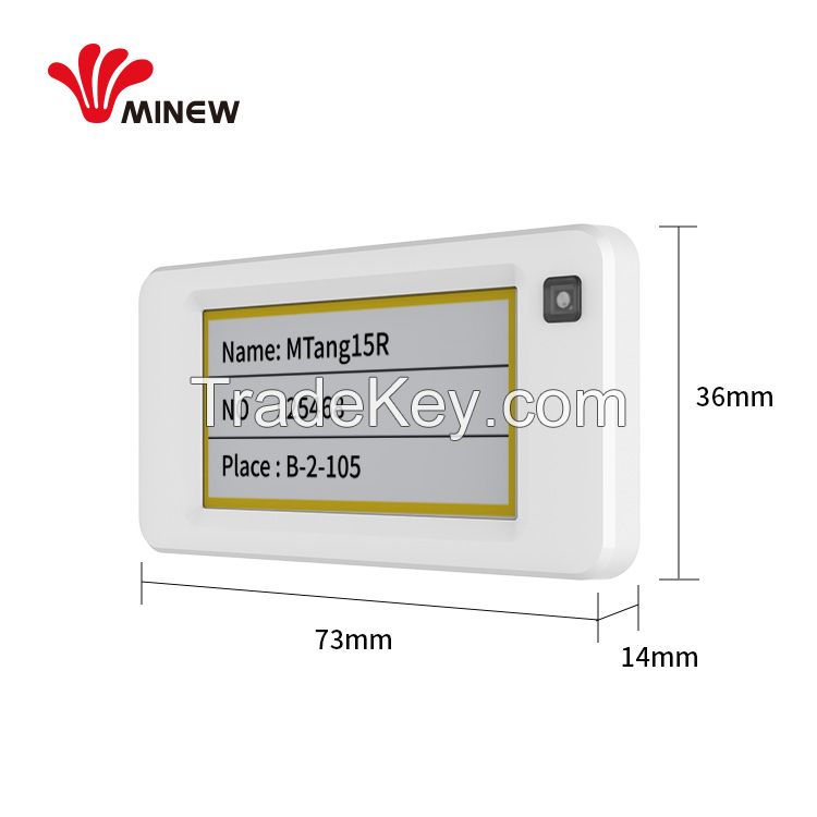 Minew 2.13 inch BLE 5.0 2.4GHz Wireless Electronic Shelf Label Smart Digital Price Tags ESL for Retail Store