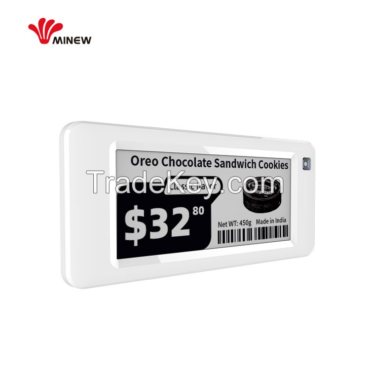 MinewTag Paperless Bluetooth Low Energy 2.9 inch E-ink Labels Screen Eink Digital Display Digital Shelf Label for supermarket