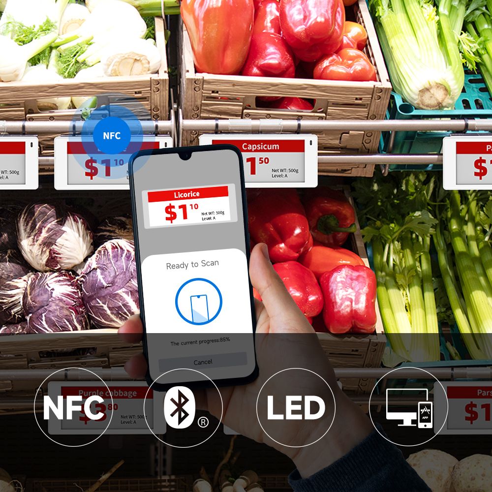 MinewTag DS029 2.9inch Electronic Shelf Labels ESL for Supermarket