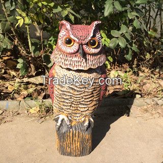 Rotating head owl decoy ,bobbing head owl, 17*17*38 cm