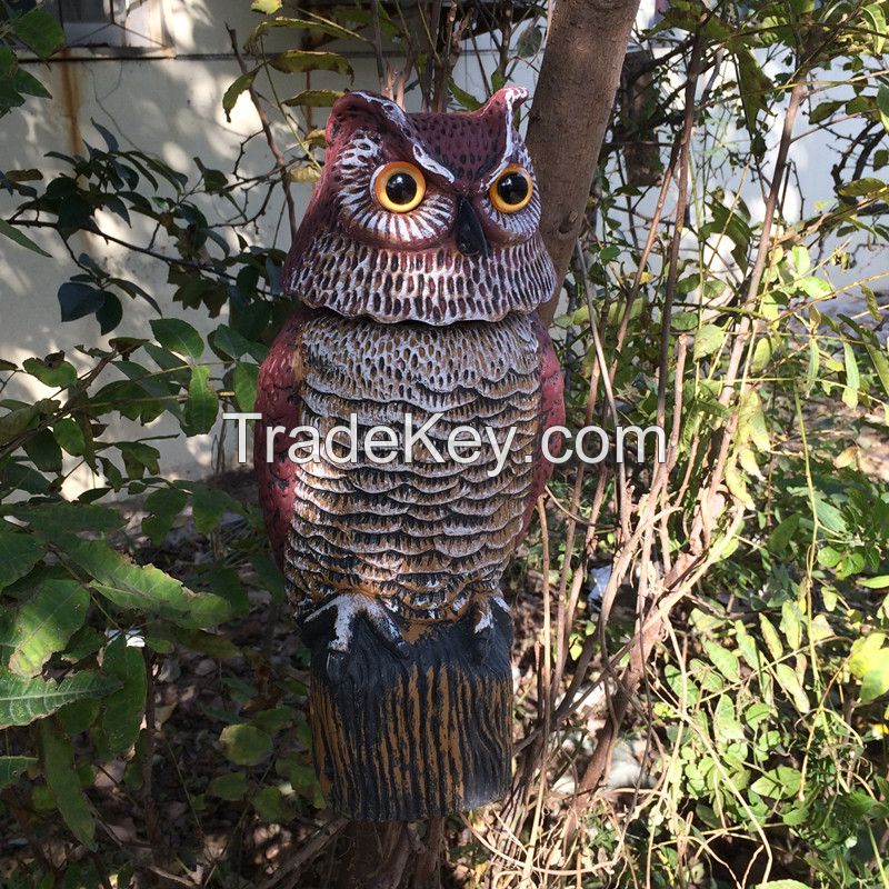 Rotating head owl decoy ,bobbing head owl, 17*17*38 cm 