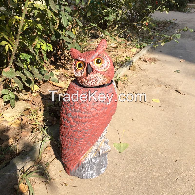 Wind-action owl decoy bird scaring owl PE Owl Bird Deterent