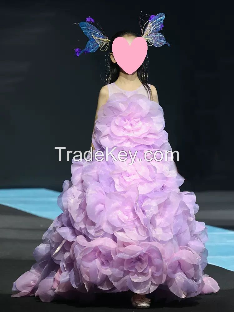 Purple flower girl dress for wedding