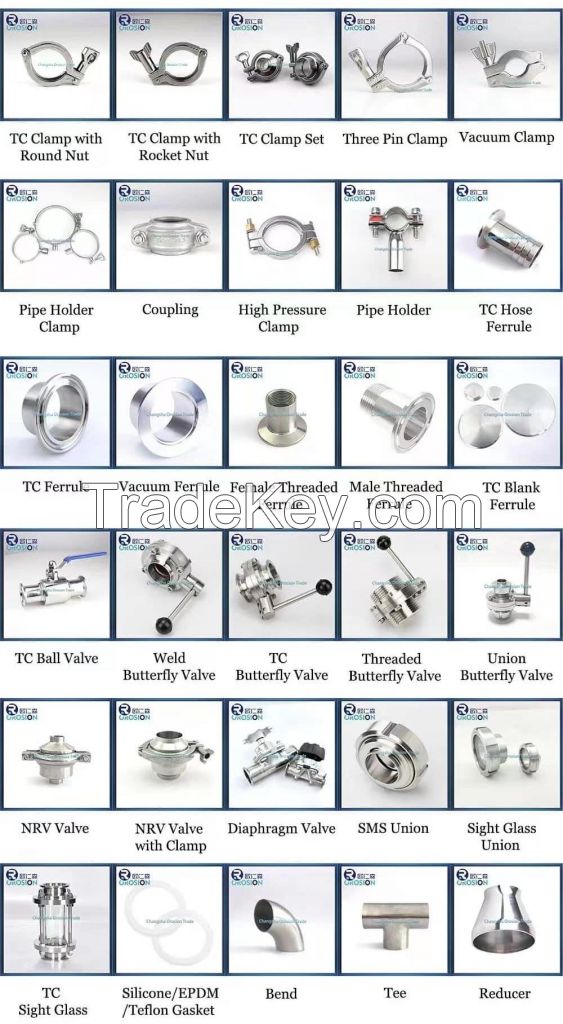 Stainless steel pipe fittings/Valve/clamp/Union