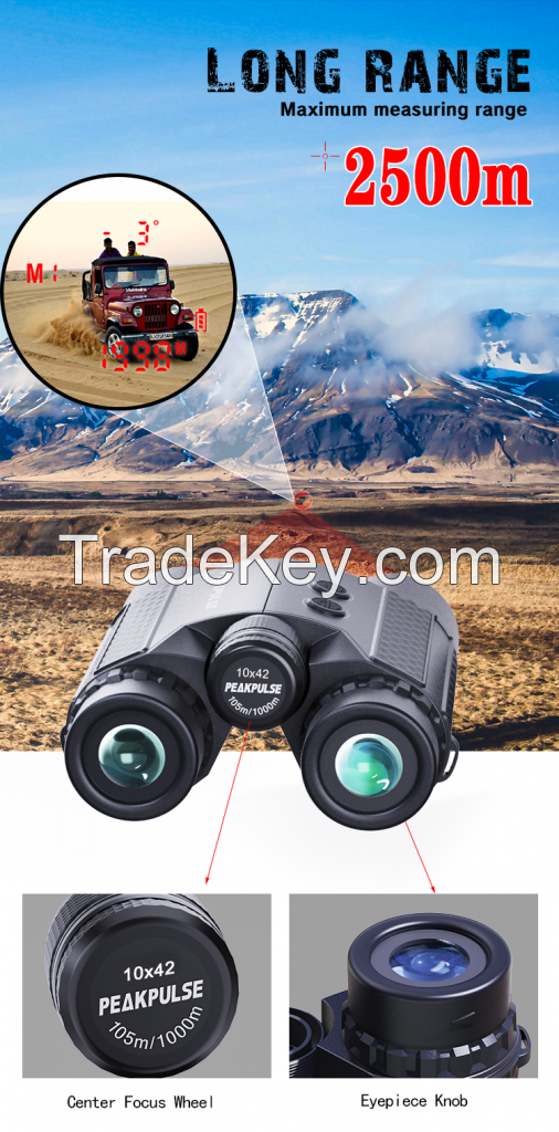New 2000m Long distance 10x42 HD waterproof Laser Rangefinders binoculars for hunting