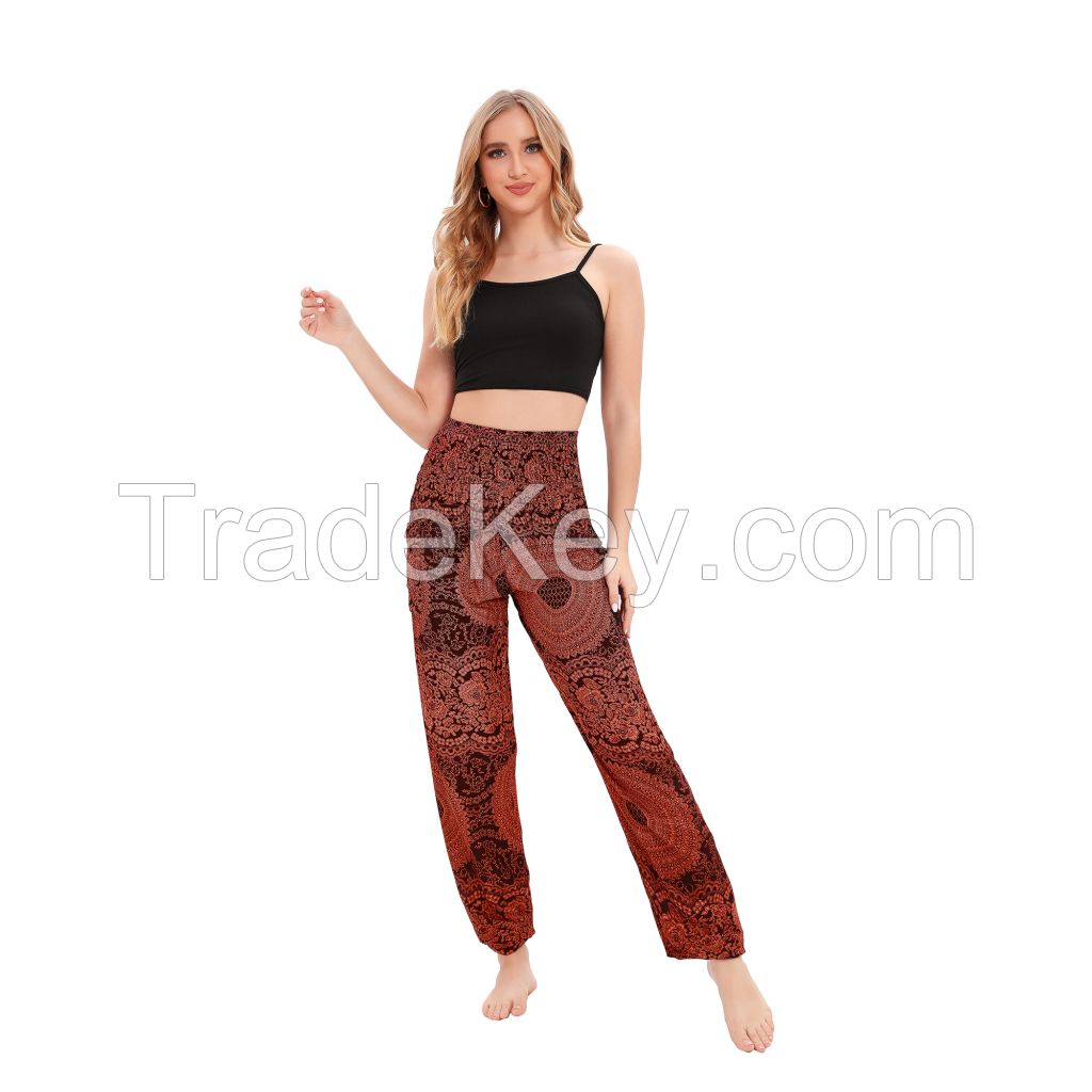 Bohemian Beach Trousers Harem Pants Women Yoga Boho Clothes with Pockets