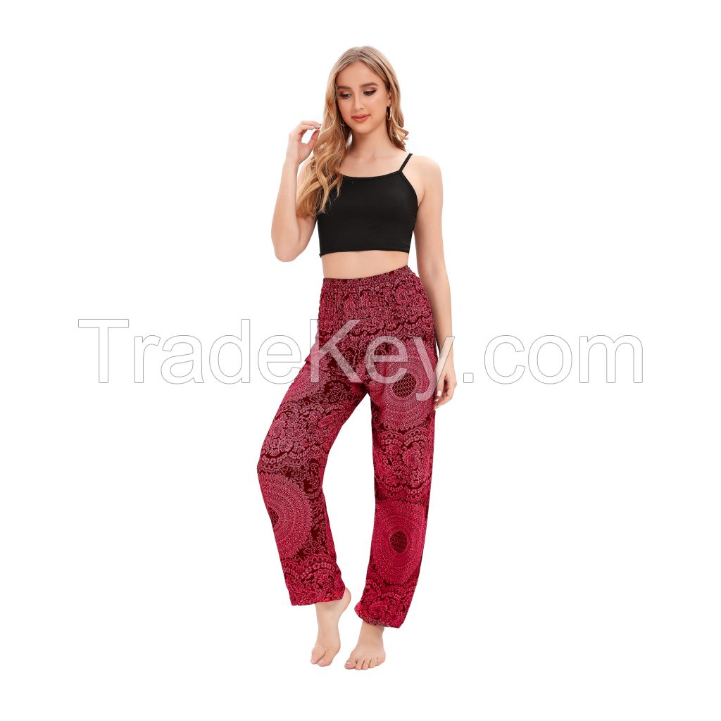 Bohemian Beach Trousers Harem Pants Women Yoga Boho Clothes with Pockets