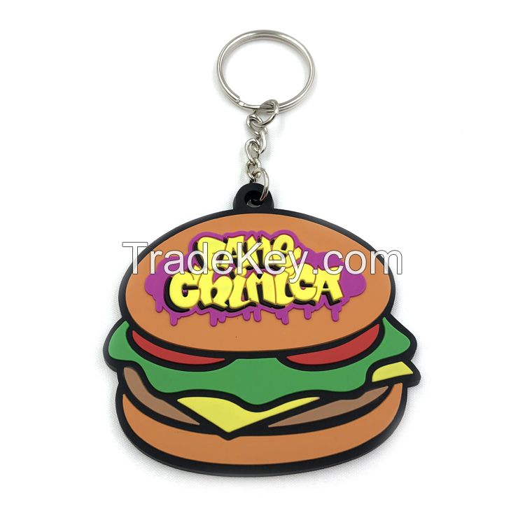 Custom promotional keychains 2d 3d soft pvc keyring rubber keychain for gift