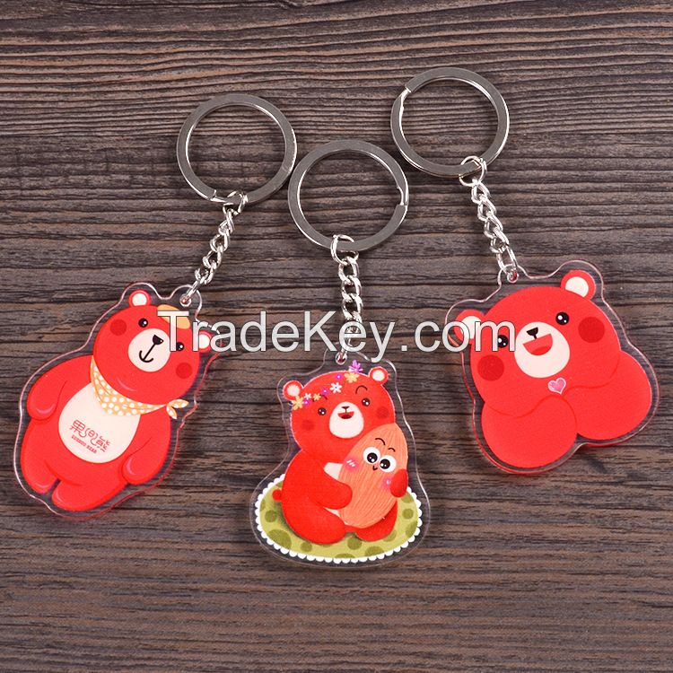 Custom promotional keychains plastic keyring acrylic keychain for promotion gift