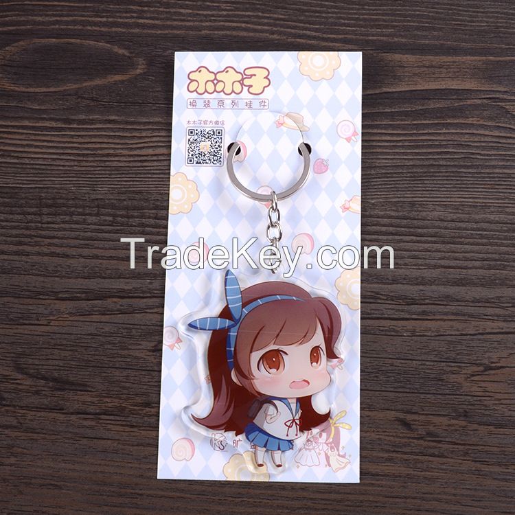 Custom promotional keychains plastic keyring acrylic keychain for promotion gift