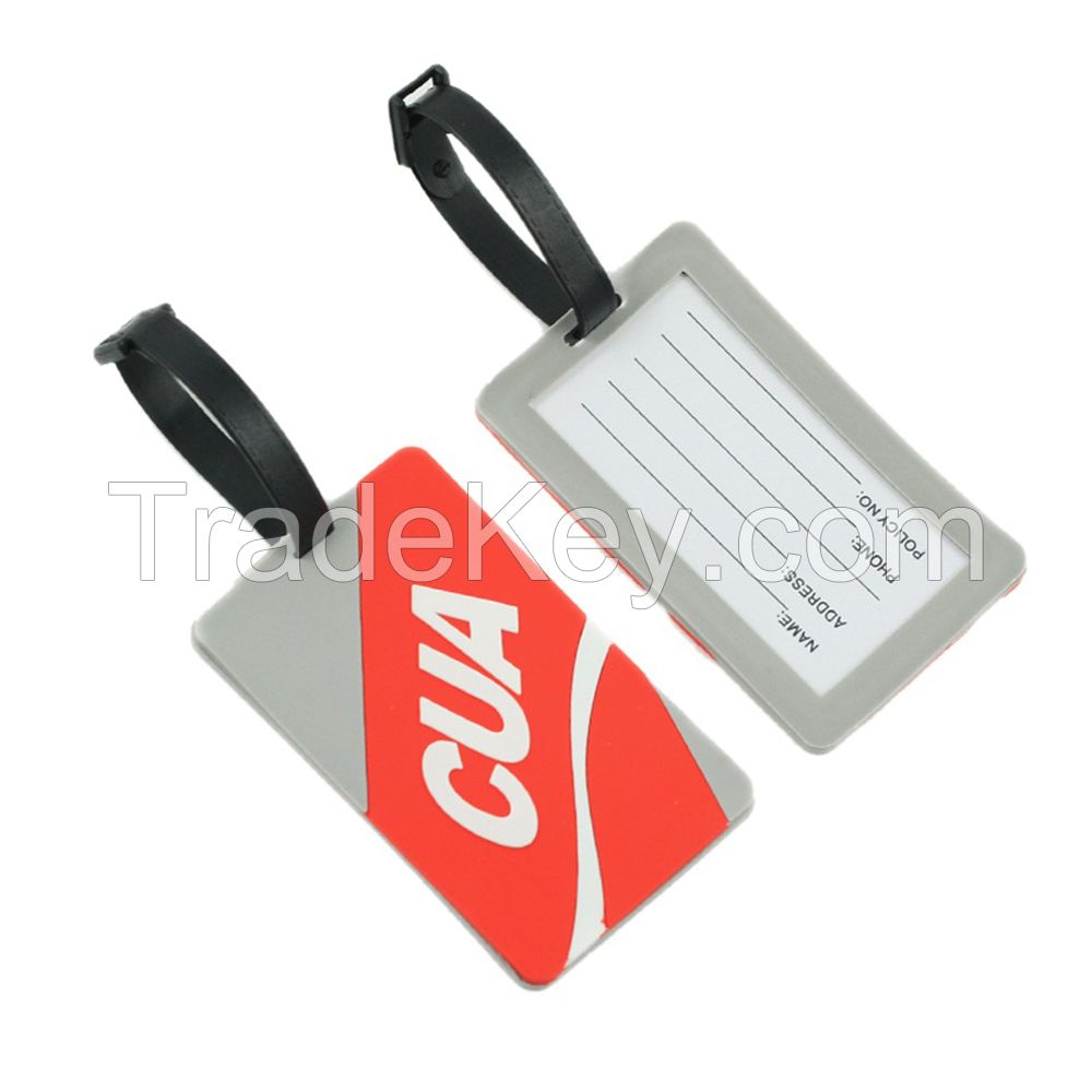 Custom cute rubber name tag waterproof soft pvc luggage tag for souvenir gift