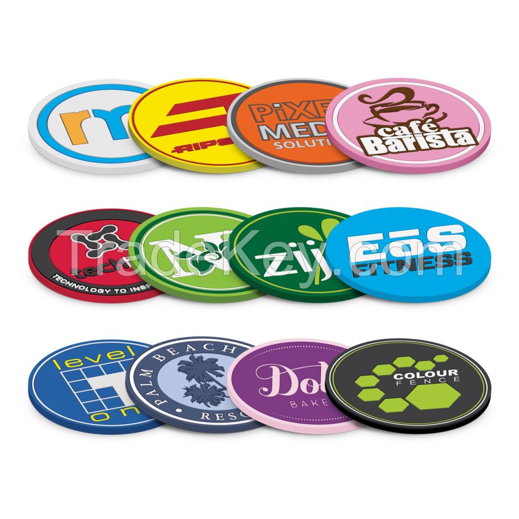 Custom waterproof rubber cup mat soft pvc coaster for promotion gift