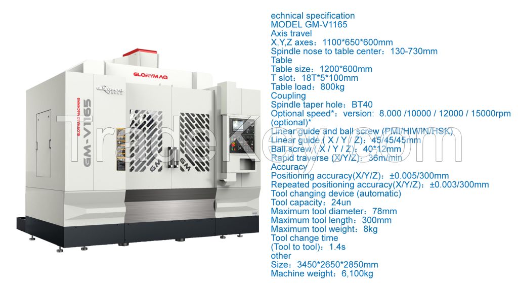 Glorymaq VMC1165 CNC Vertical machining center