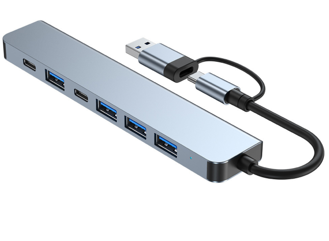 7 In1 Type C to USB3.0 *1 USB2.0*4 USB-C*2 Adapter Docking Station Hub
