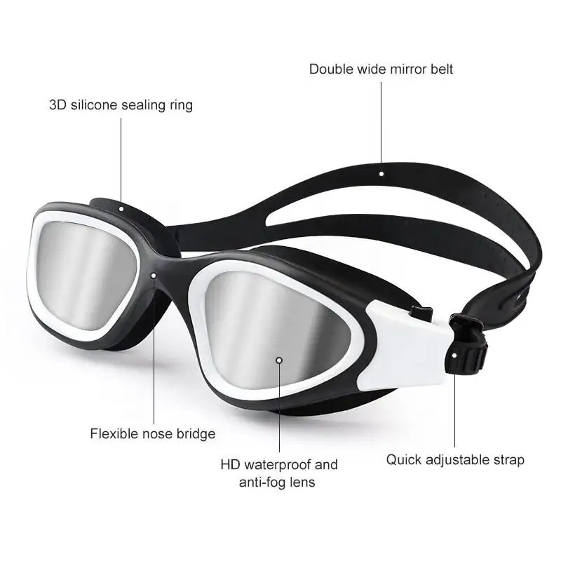Customized swimming googles man woman adult new fashion anti fog UV protection swim glasses