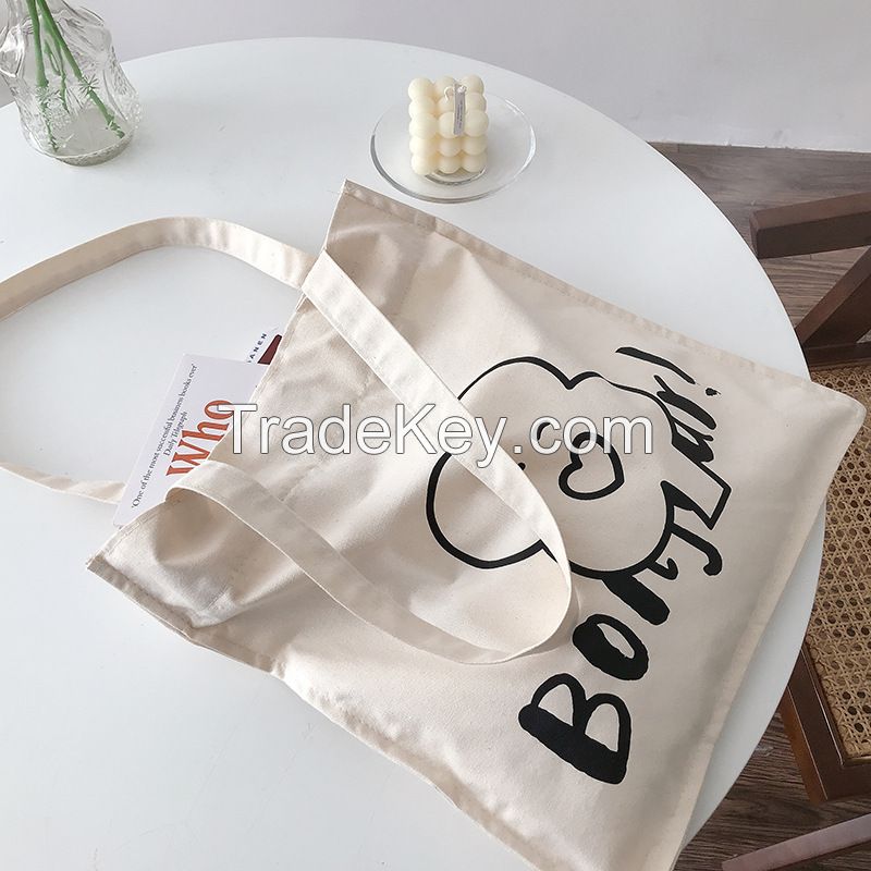 Large Capacity Custom Simple Art Single Shoulder Canvas Crossbody Bag for Shopping