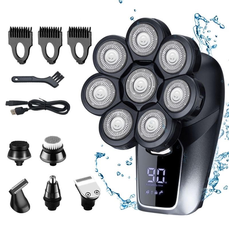 Electric Razor Men Grooming Kit Wet Dry Electric Shaver LCD Display Be