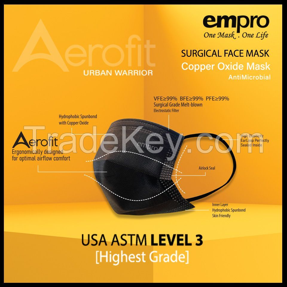 AEROFIT MEDICAL FACE MASK WITH ANTI MICROBIAL FUNCTION (3ply,4ply) (50pcs)