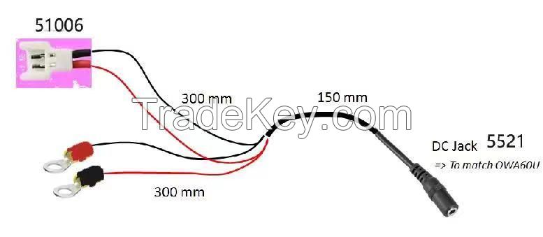 Customed Molex wiring harness for advertising display DC to molex connector