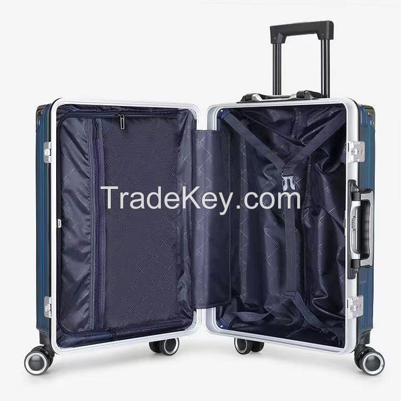 Silent Wheel Shock-resistant Pc Material Aluminum Alloy Frame Suitcase