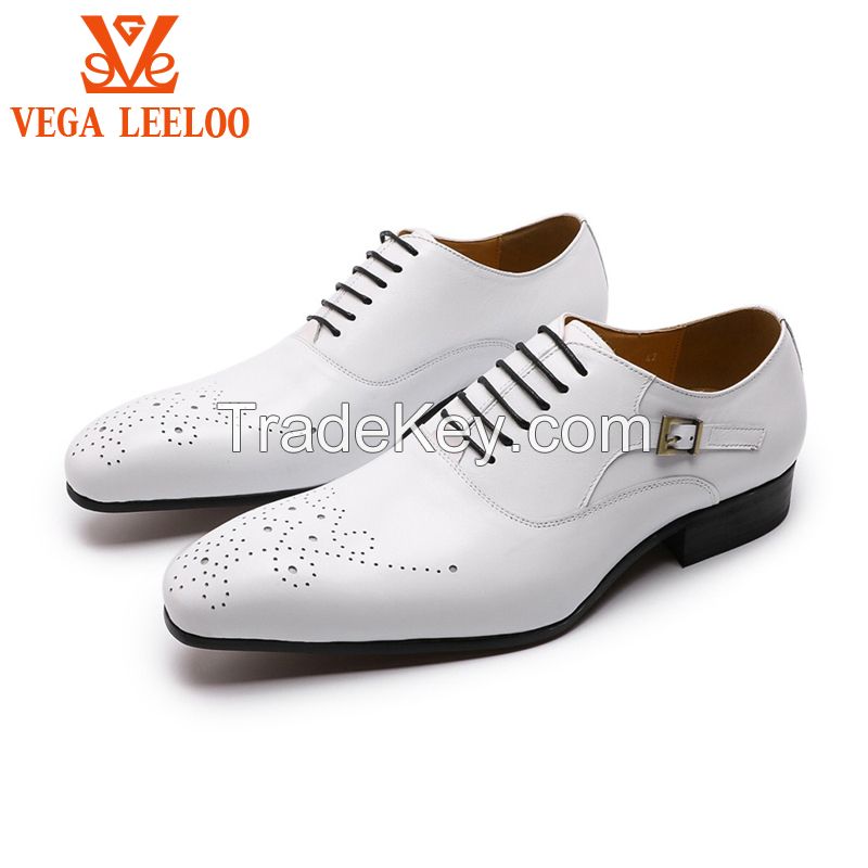 Luxury Men wedding Shoes White classy oxford leather Dress Shoes